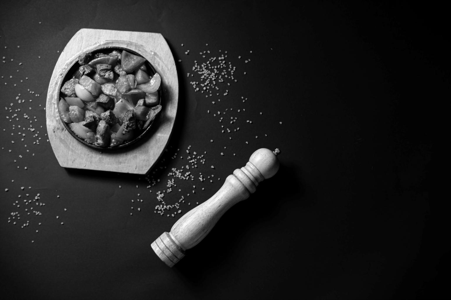 Professional kitchen plating workspace